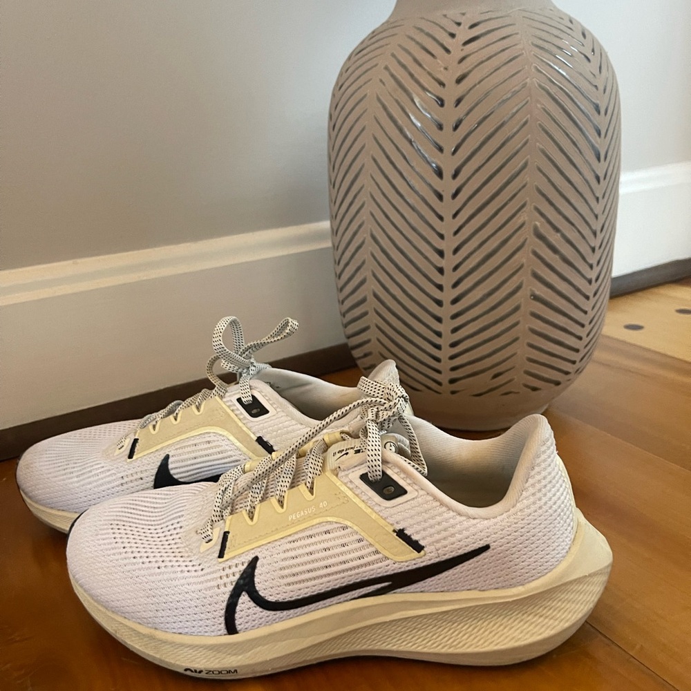 White and Black Nike Running Shoes